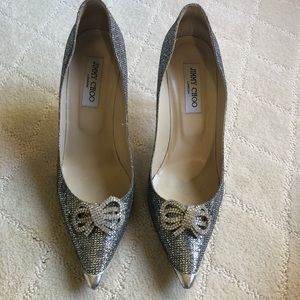 Jimmy Choo silver and crystal heels - HOT!!!!